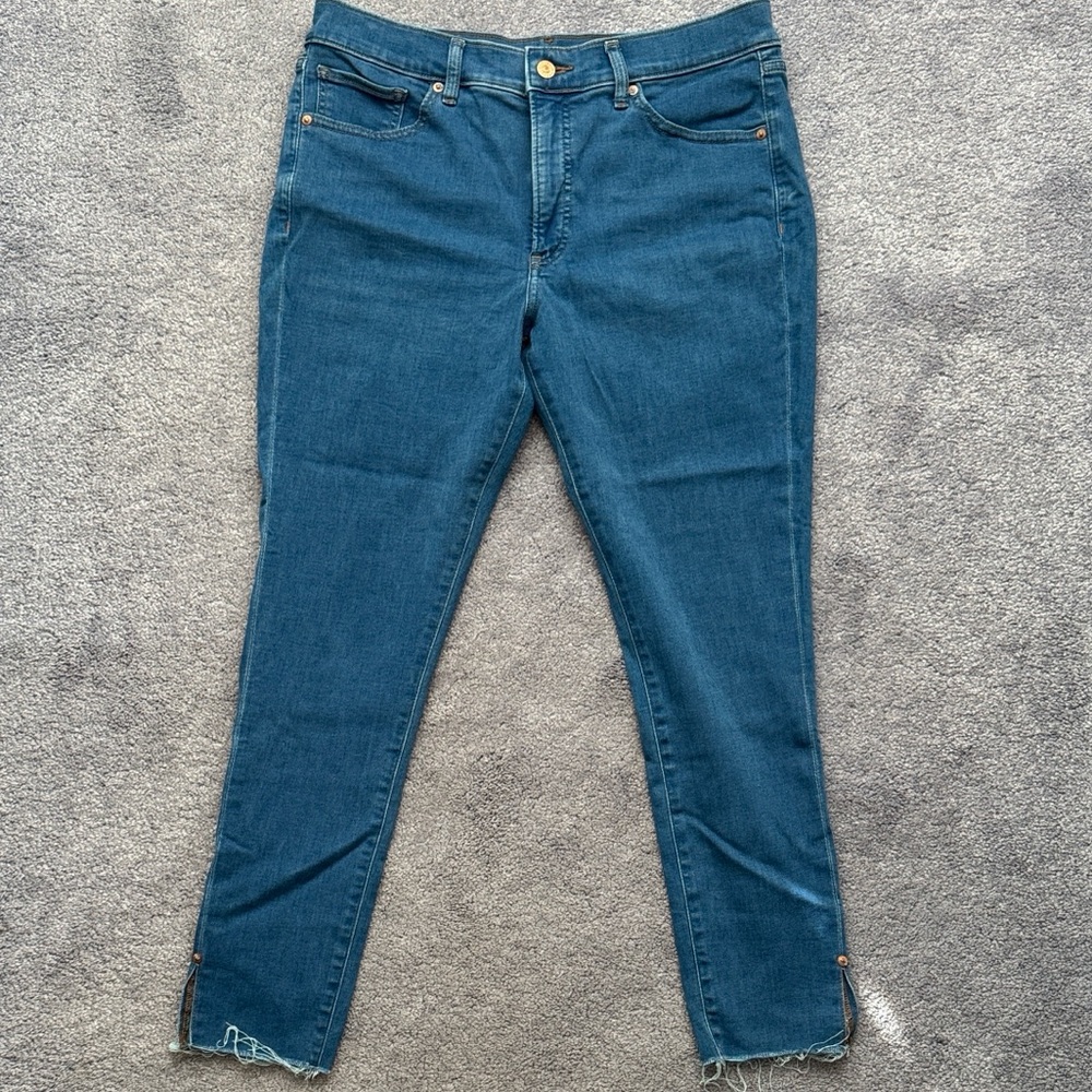 Express Dark Blue Skinny Mid Rise Jeans